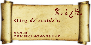 Kling Ézsaiás névjegykártya